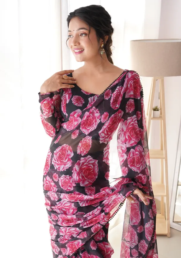 READY_TO_WEAR_NEW_BLACK_TRENDY_1-MINUTE__GEORGETTE_SAREE