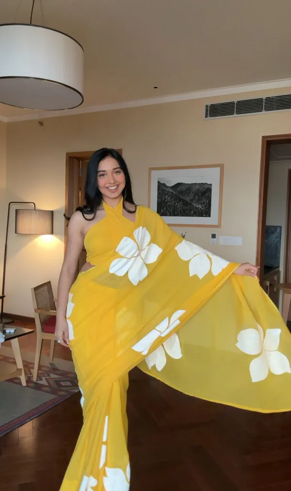 Yellow_1-Minute_Ready_To_Wear_Georgette_Saree