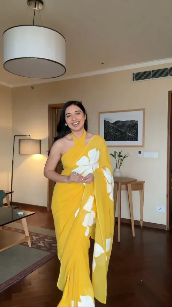 Yellow_1-Minute_Ready_To_Wear_Georgette_Saree