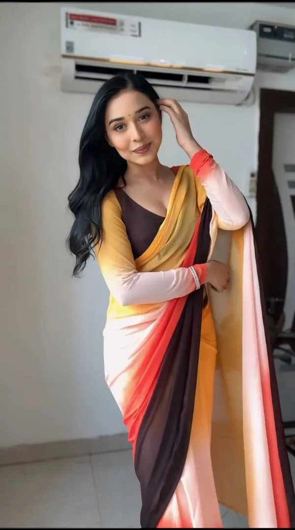Multicolor_1-Minute_Ready_To_Wear_Georgette_Saree