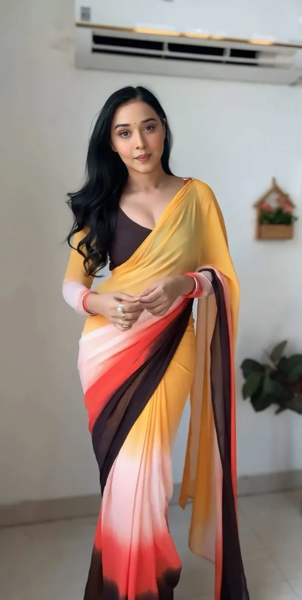 Multicolor_1-Minute_Ready_To_Wear_Georgette_Saree