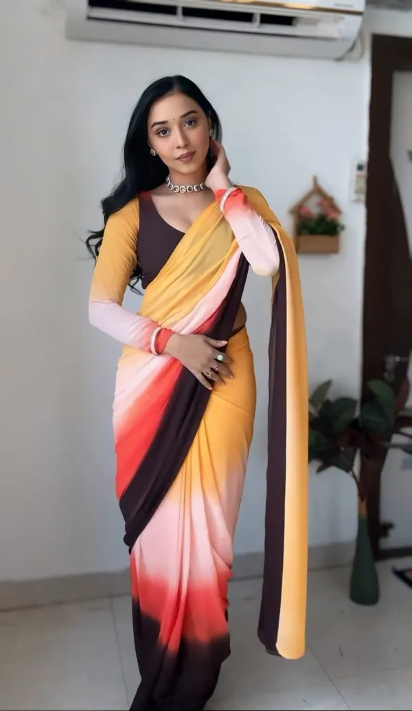 Multicolor_1-Minute_Ready_To_Wear_Georgette_Saree