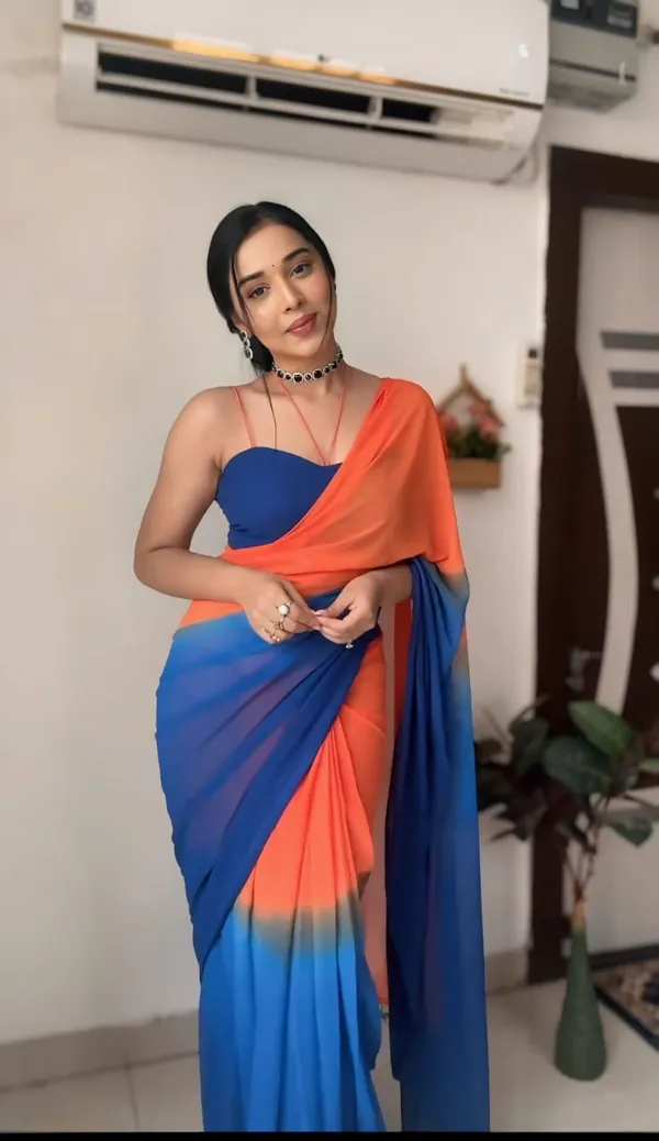 Multicolor_1-Minute_Ready_To_Wear_Georgette_Saree