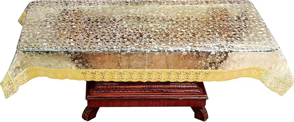 3D_Pattern_Waterproof_Table_Cover_Rectangular_Plastic_Cover_with_Golden_Lace_Border_for_Centre_Table_and_4_Seater_Dining_Table_(Transparent,_40_X_60_Inches,_Pack_of_1)