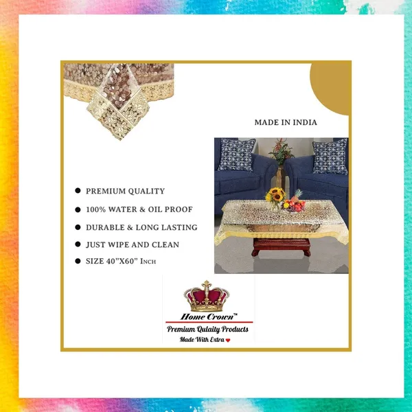 3D_Pattern_Waterproof_Table_Cover_Rectangular_Plastic_Cover_with_Golden_Lace_Border_for_Centre_Table_and_4_Seater_Dining_Table_(Transparent,_40_X_60_Inches,_Pack_of_1)