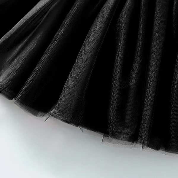Black_Cotton_Blend_Solid_Round_Neck_Dress_For_Girls