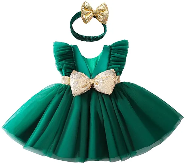 Green_Cotton_Lining_Solid_Round_Neck_Dress_For_Girls