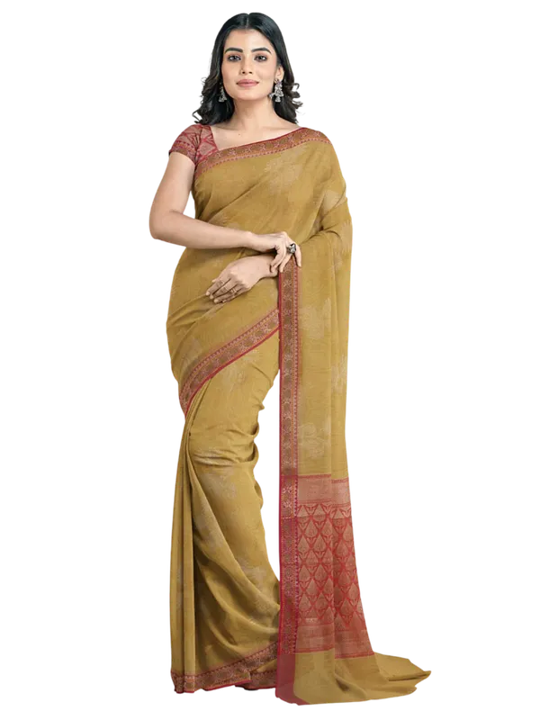 Beige_Cotton_Blend_Banarasi_Sarees_For_Women
