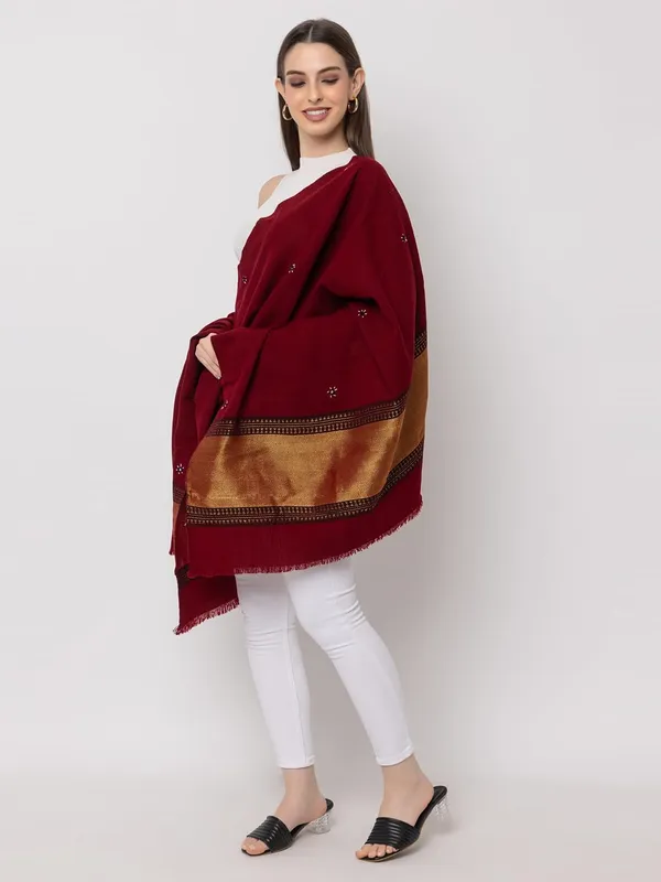Maroon_Premium_Perennial_Shawl_For_Women_&_Girls