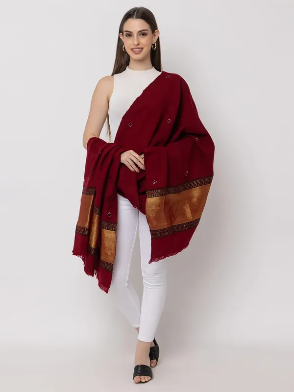 Maroon_Premium_Perennial_Shawl_For_Women_&_Girls