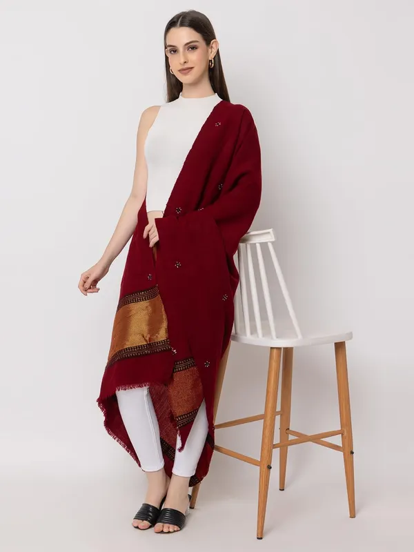 Maroon_Premium_Perennial_Shawl_For_Women_&_Girls