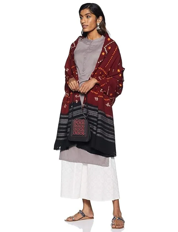 Black_&_Maroon_Premium_Shawl_For_Women_&_Girls