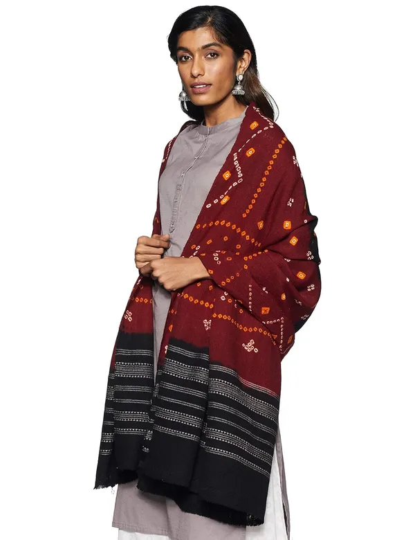 Black_&_Maroon_Premium_Shawl_For_Women_&_Girls
