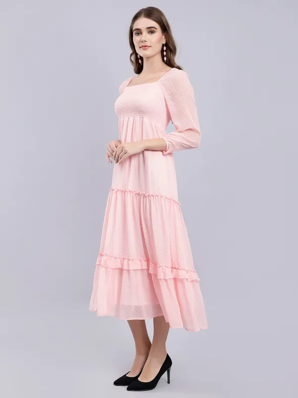 Pink_Chiffon_Fit_and_Flare_Dress_For_Women