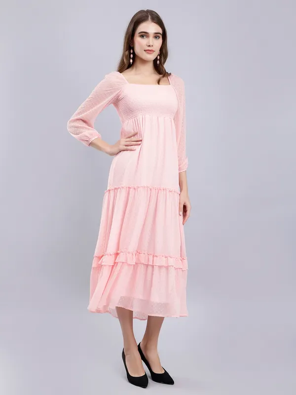 Pink_Chiffon_Fit_and_Flare_Dress_For_Women
