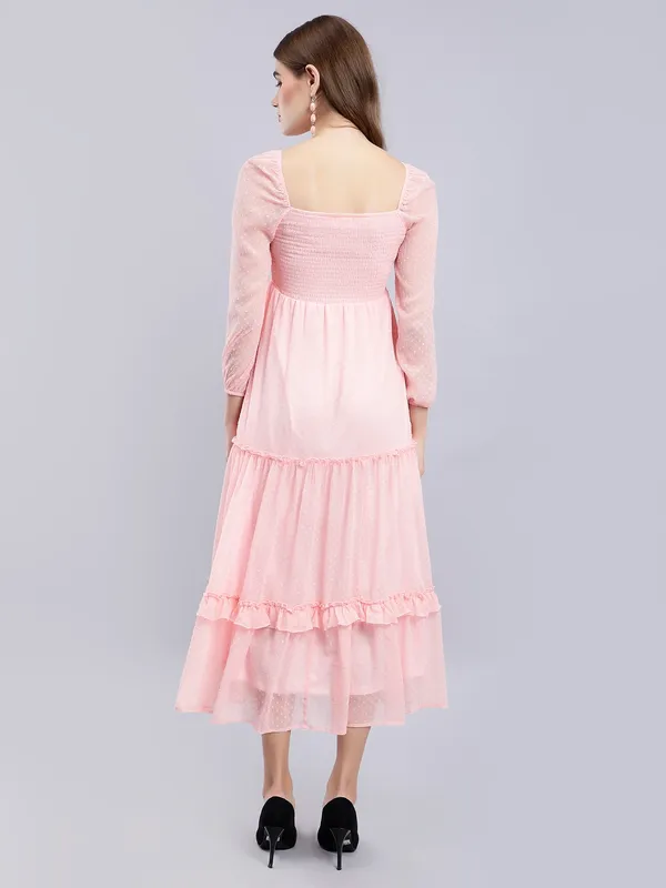 Pink_Chiffon_Fit_and_Flare_Dress_For_Women