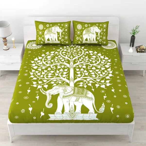 Rajasthani_Elephant_Printed_Cotton_Double_Bed_Sheet__with_2_Pillow_Cover