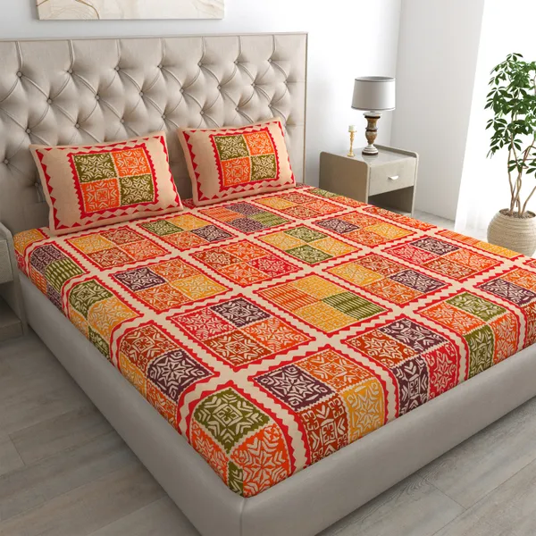 Rajasthani_Jaipuri_Traditional_Double_Bed_Bedsheet_with_2_Pillow_Covers_-_(Red)