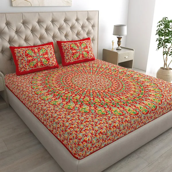 Rajasthani_Jaipuri_Traditional_Double_Bed_Bedsheet_with_2_Pillow_Covers_-_(_Green)