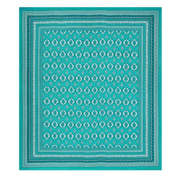 Rajasthani_Print_Cotton_Double_Bedsheet_with_2_Pillow_Covers__(Pack_of_1,_Sea_Green_)