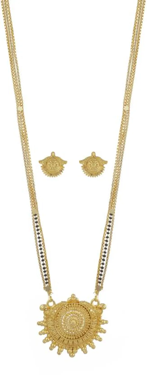 Gold_Stylish_And_Trendy_Gold_Plated_Mangalsutra_With_Earrings_For_Women
