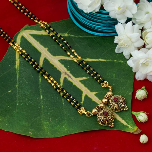 Gold_Modern_Oxidized_Vati_Design_Mangalsutra_-_22K_Gold_Plated_For_Women