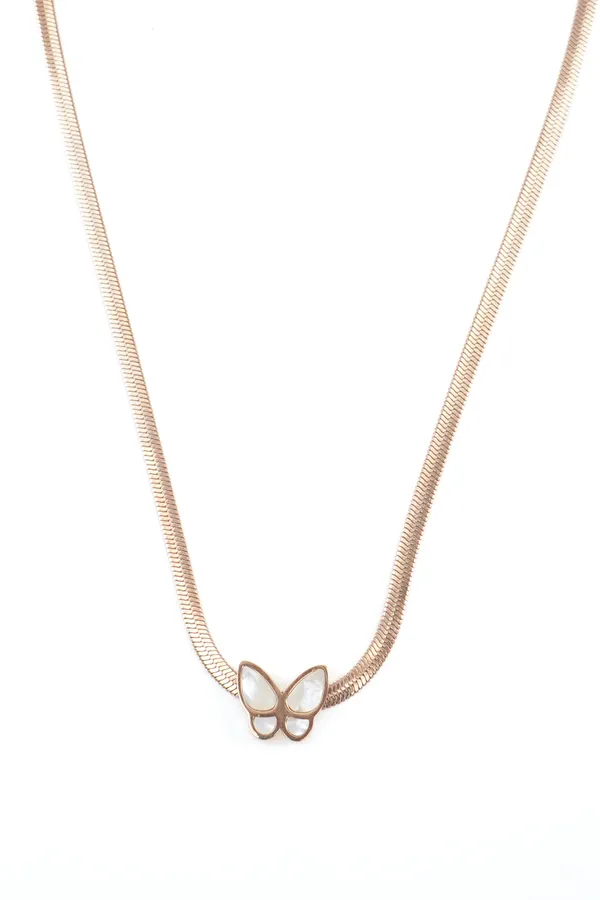 Gold_Stainless_Steel_Rose_Gold_Plated_Butterfly_Shape_Pendant_Chain_Necklace_For_Women