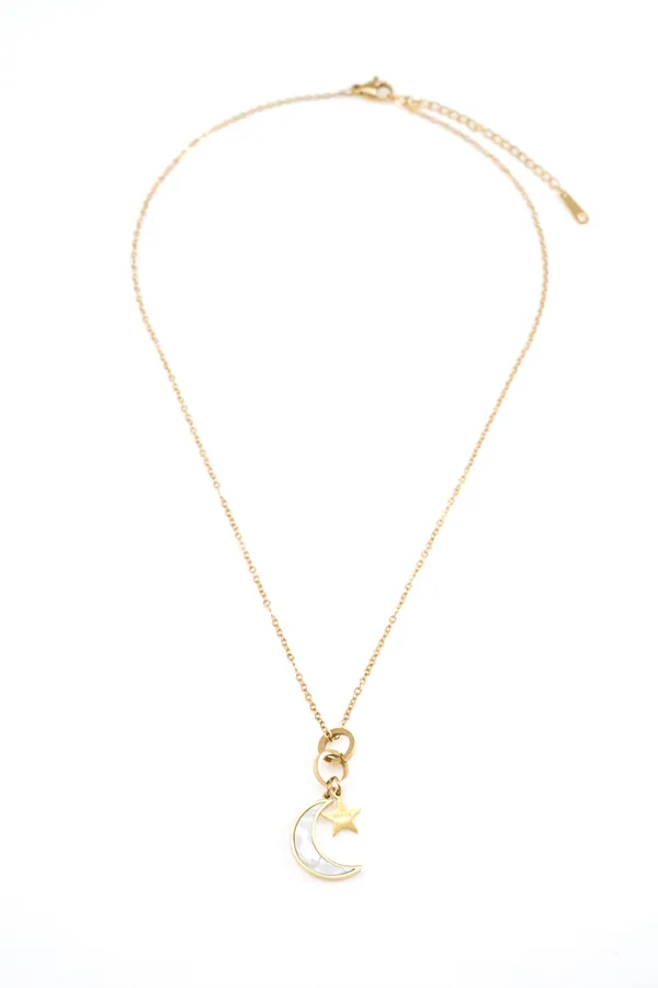 Gold_Trending_Moon_&_Star_Shape_Pendant_With_Gold_-_Plated_Chain_&_Girls_For_Women