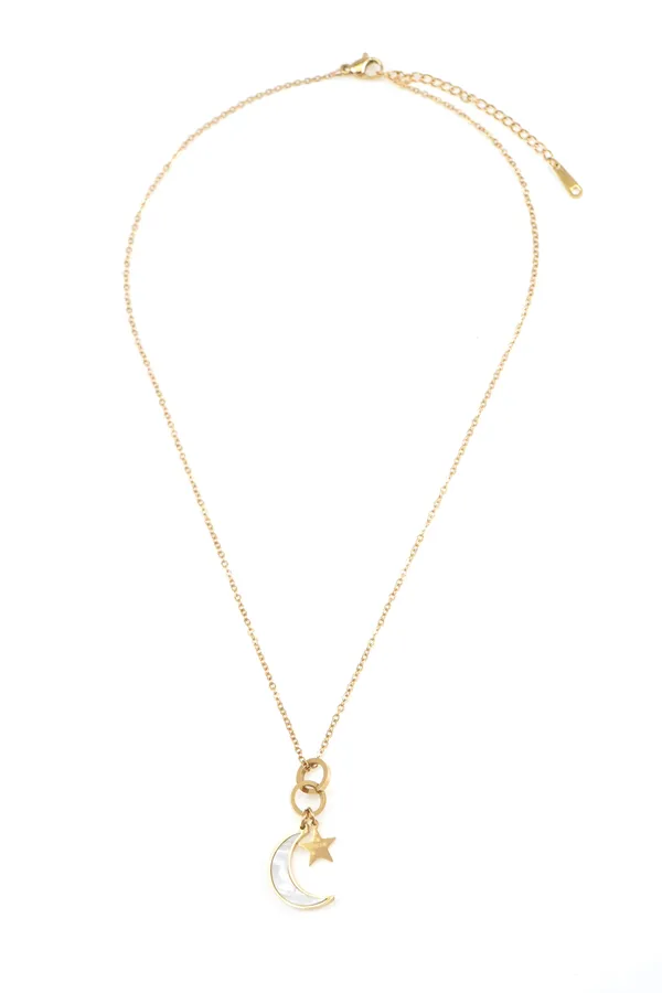Gold_Trending_Moon_&_Star_Shape_Pendant_With_Gold_-_Plated_Chain_&_Girls_For_Women