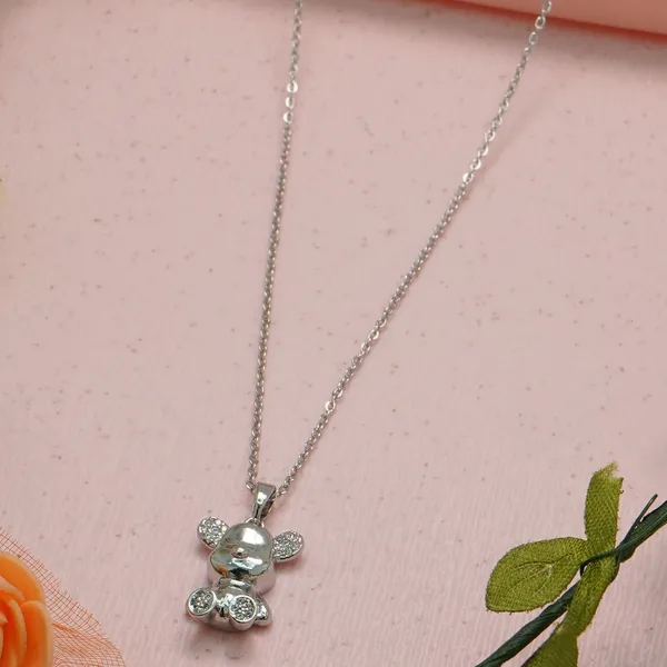 Gold_Charming_Silver_Plated_Teddy_Doll_Shape_Necklace_And_For_Women