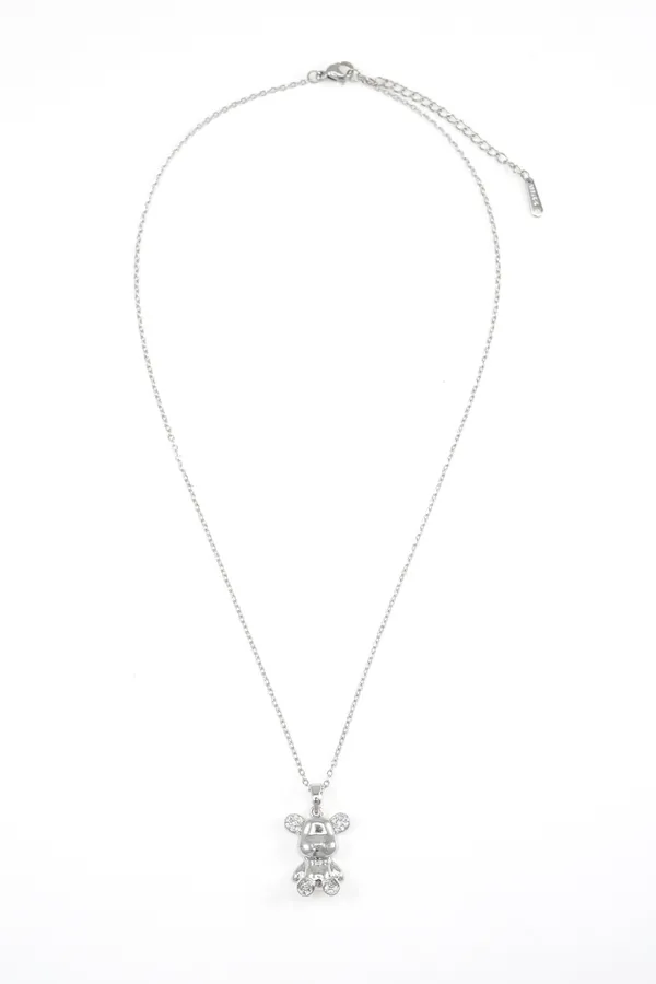 Gold_Charming_Silver_Plated_Teddy_Doll_Shape_Necklace_And_For_Women