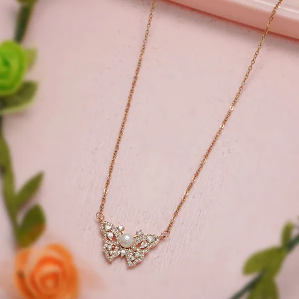Gold_Rose_Gold_Charming_Diamond_Butterfly_Necklace_&_Girls_For_Women