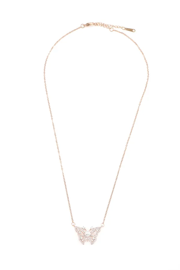 Gold_Rose_Gold_Charming_Diamond_Butterfly_Necklace_&_Girls_For_Women