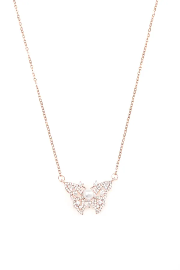 Gold_Rose_Gold_Charming_Diamond_Butterfly_Necklace_&_Girls_For_Women