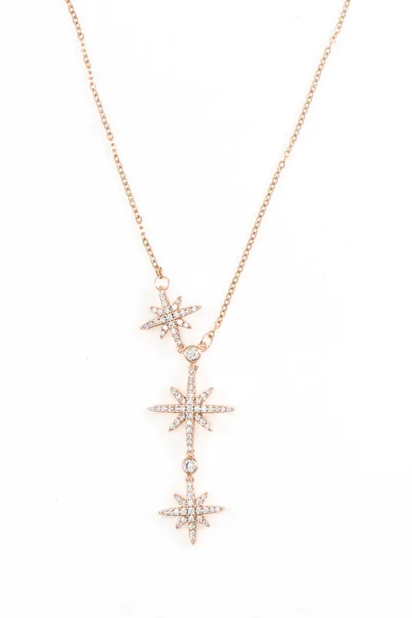 Gold_Rose_Gold_Multiple_Stars_Designs_Necklace_Chain_Pendant_For_Women