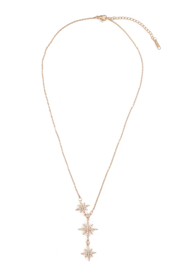 Gold_Rose_Gold_Multiple_Stars_Designs_Necklace_Chain_Pendant_For_Women
