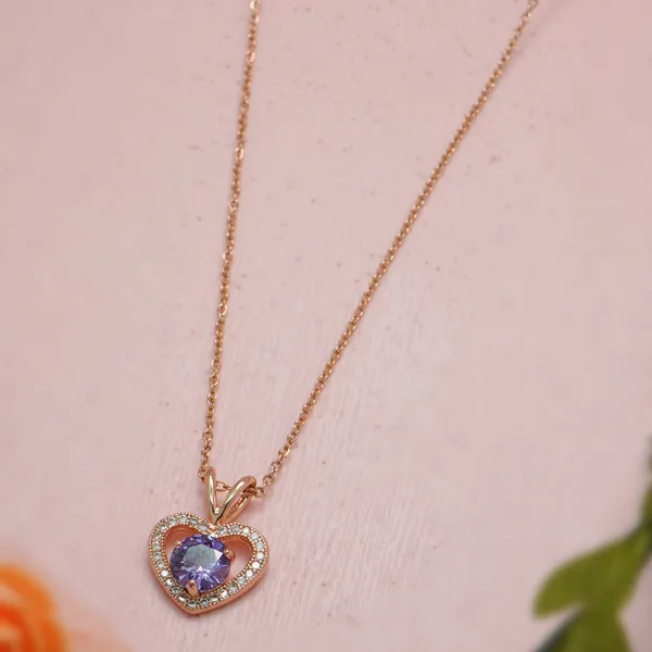Gold_Rose_Gold_Heart_Necklace_Chain_Pendant_For_Women