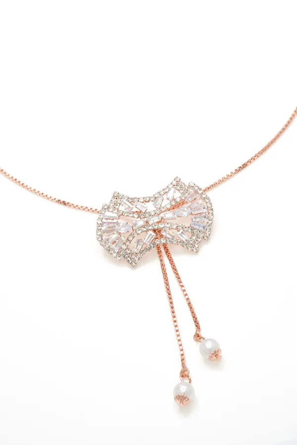 Gold_Rose_Gold_Plated_Ad_Diamond_Studs_Necklace_Chain_For_Women