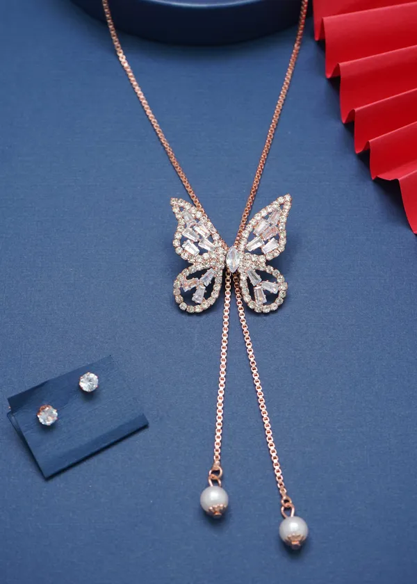 Gold_Designer_And_Stylish_Butterfly_Shape_Ad_Diamond_Studs_Trendy_Necklace_For_Women