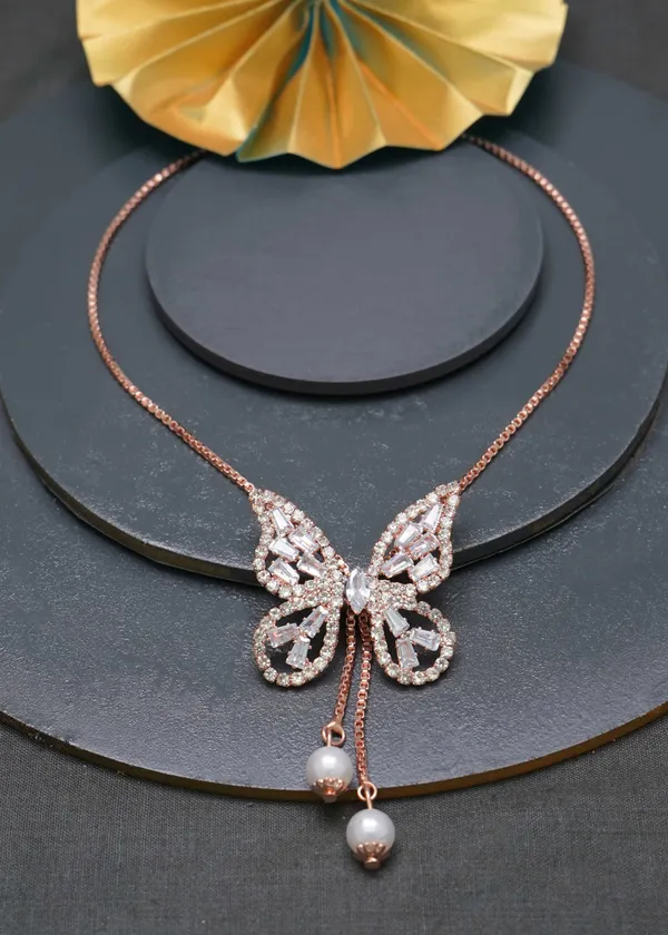 Gold_Designer_And_Stylish_Butterfly_Shape_Ad_Diamond_Studs_Trendy_Necklace_For_Women