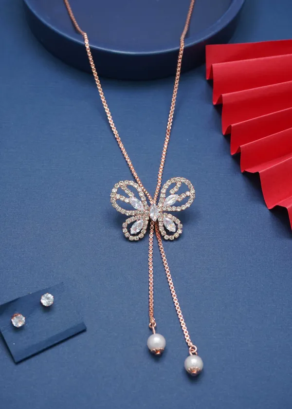 Gold_Stylish_Butterfly_Shape_Ad_Diamond_Studs_Trendy_Necklace_For_Women