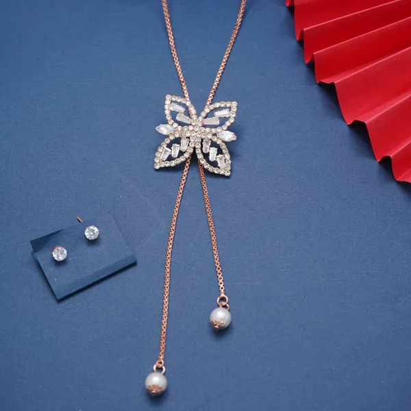 Gold_Butterfly_Shape_Ad_Diamond_Studs_Trendy_Necklace_For_Women