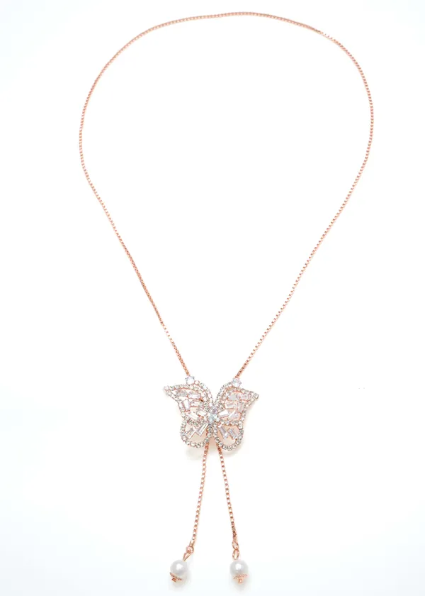 Gold_Ad_Diamond_Studs_Butterfly_Shape_Necklace_For_Women