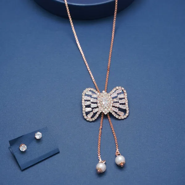 Gold_Charming_Ad_Diamond_Studs_Necklace_Set_For_Women