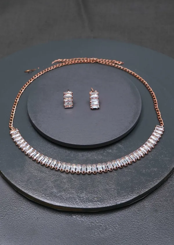 Gold_Ad_Diamond_Studs_Rose_Gold_Plated_Necklace_Set_For_Women