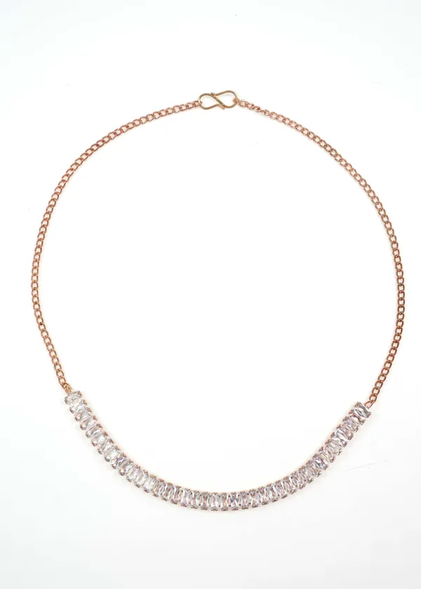 Gold_Ad_Diamond_Studs_Rose_Gold_Plated_Necklace_Set_For_Women