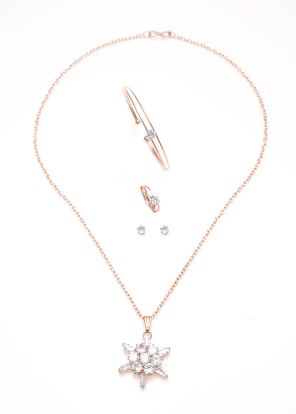 Gold_Rose_Gold_Plated_Zircon_Studs_Necklace_Set_For_Women