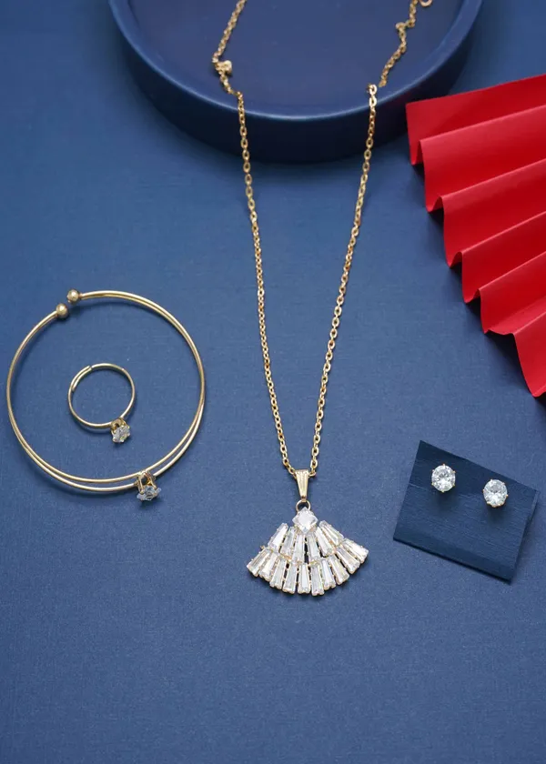 Gold_Luxurious_22K_Gold_Plated_Zircon_Studs_Necklace_Set_For_Women