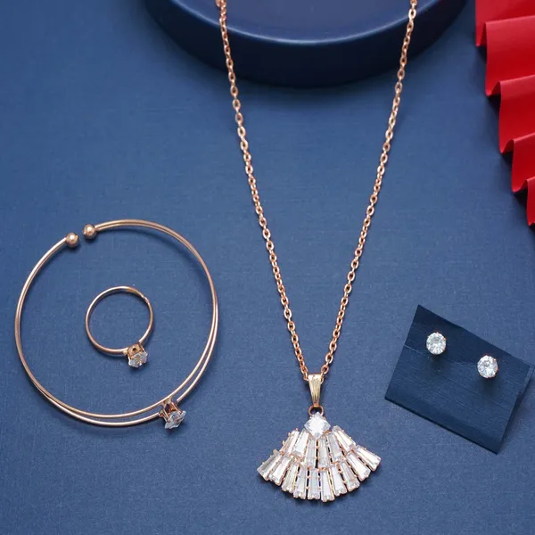 Gold_Rose_Gold_Zircon_Studs_Pendent_Necklace_For_Women