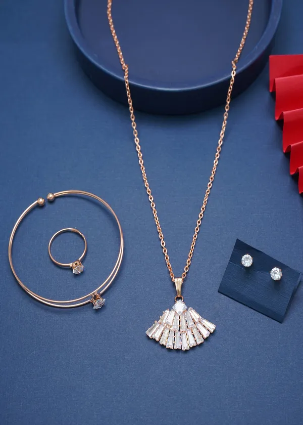 Gold_Rose_Gold_Zircon_Studs_Pendent_Necklace_For_Women